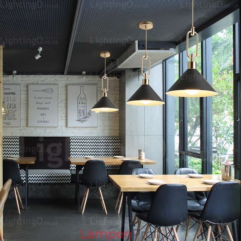 1 Licht Nordic Modern Zeitgenössische Pendelleuchte mit Edelstahl-Schirm Geschäfte