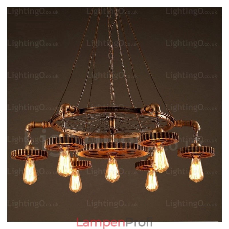 7-flammige Vintage-Retro-Pendelleuchte