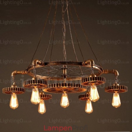 7-flammige Vintage-Retro-Pendelleuchte 7-flammige Vintage-Retro-Pendelleuchte