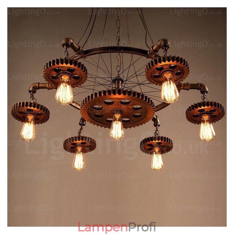 7-flammige Vintage-Retro-Pendelleuchte