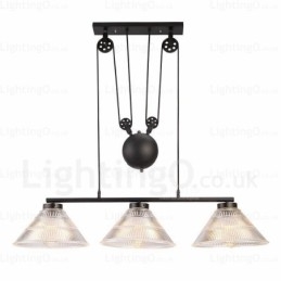 Moderne Pendelleuchte mit 2 Lichtern und Glasschirm