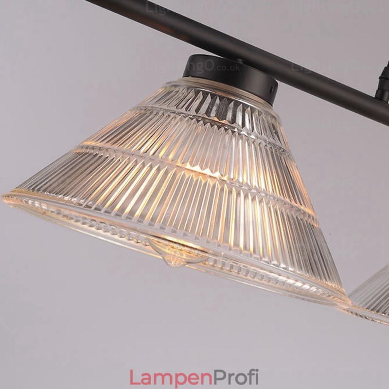 Moderne Pendelleuchte mit 2 Lichtern und Glasschirm