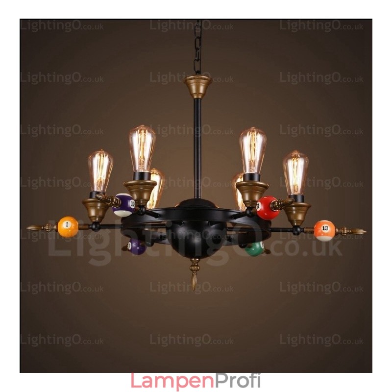 Pendelleuchte im Landhausstil, Vintage-Stil, Retro-Stil, 4 Lichter