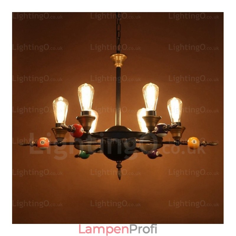 Pendelleuchte im Landhausstil, Vintage-Stil, Retro-Stil, 4 Lichter