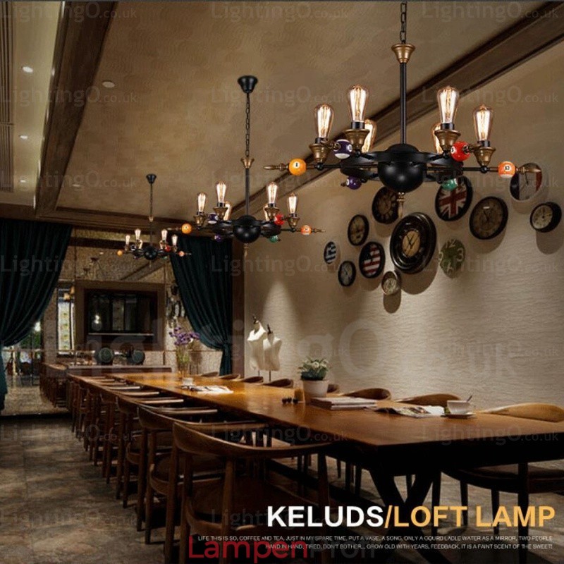 Pendelleuchte im Landhausstil, Vintage-Stil, Retro-Stil, 4 Lichter
