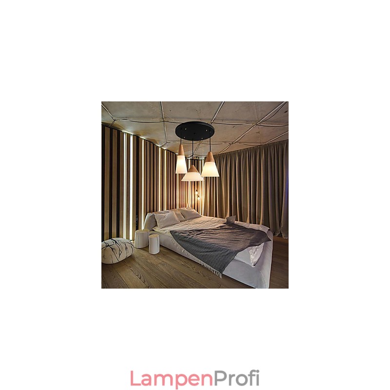 Kronleuchter im Mini-Stil, modernes zeitgenössisches Metall, 3-flammige Pendelleuchte