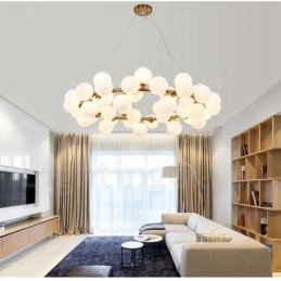 25-flammige nordische Pendelleuchte mit Glasschirm