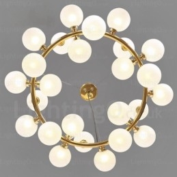 25-flammige nordische Pendelleuchte mit Glasschirm