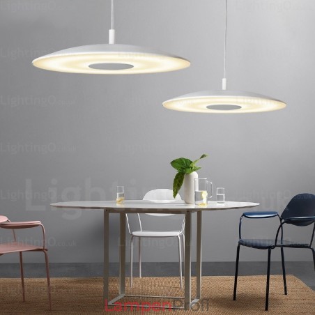 1-flammige, moderne Pendelleuchte mit Glasschirm