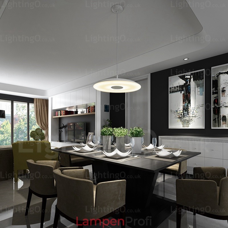 1-flammige, moderne Pendelleuchte mit Glasschirm