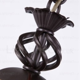 1-flammige Hängeleuchte im Landhausstil mit Glasschirm