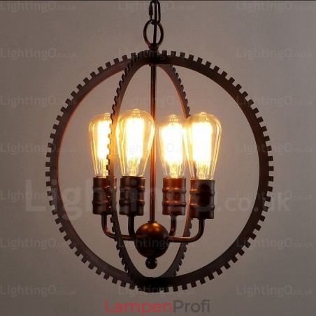 4-flammige Vintage-Retro-Pendelleuchte 4-flammige Vintage-Retro-Pendelleuchte
