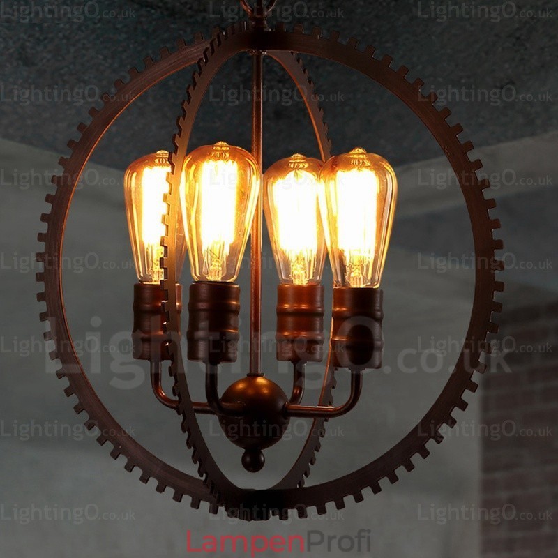 4-flammige Vintage-Retro-Pendelleuchte