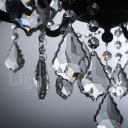 6 Licht Durchmesser 60CM Vintage Kristall Malerei Metall Kronleuchter Rostig Eisen Farbe Pendelleuchte