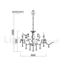 6 Licht Durchmesser 60CM Vintage Kristall Malerei Metall Kronleuchter Rostig Eisen Farbe Pendelleuchte