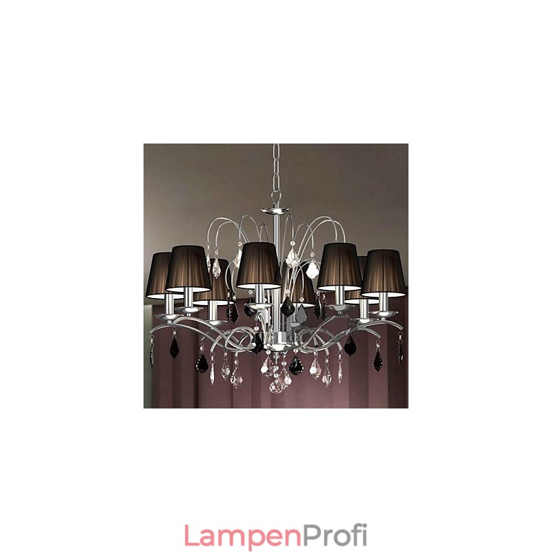 Stoff Lampenschirm Kristall Kronleuchter 8 Lichter