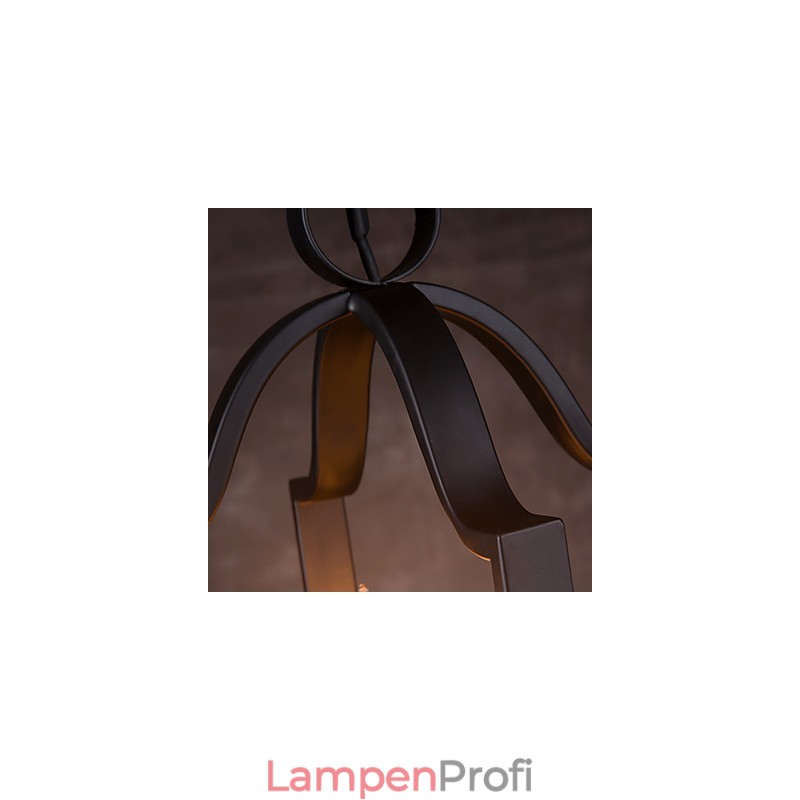 4-flammige Pendelleuchte im Vintage-Stil mit minimalistischer Eisenmalerei