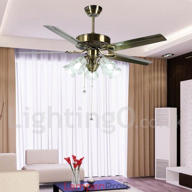 52“ Vintage-Deckenventilator im europäischen Stil