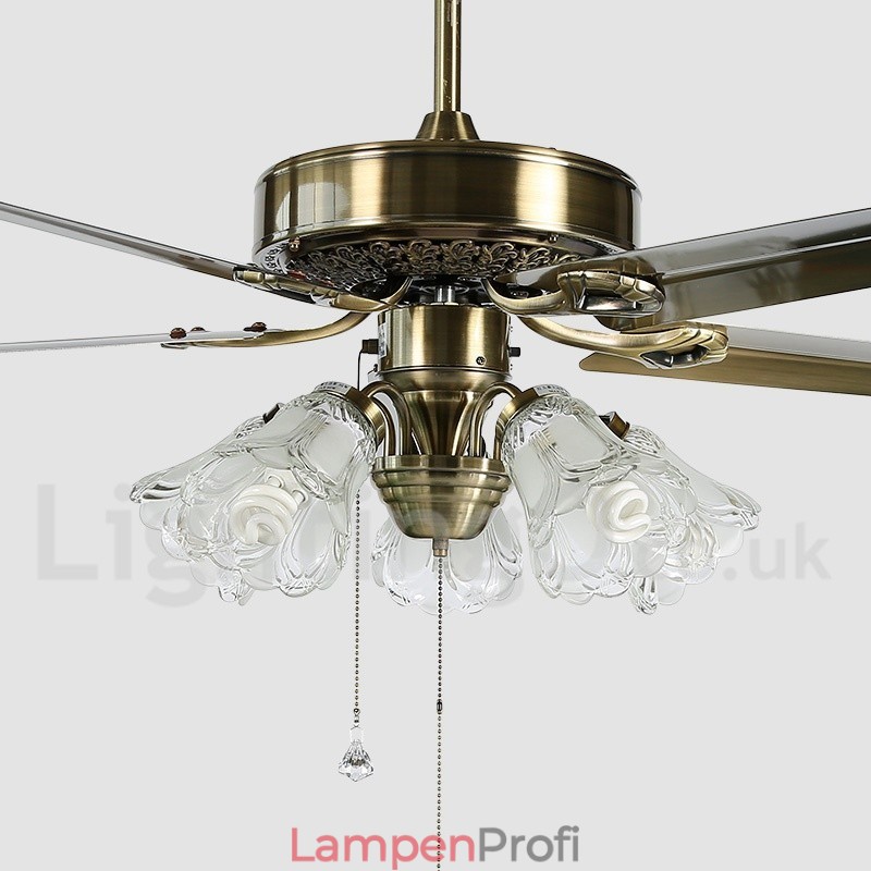 52“ Vintage-Deckenventilator im europäischen Stil