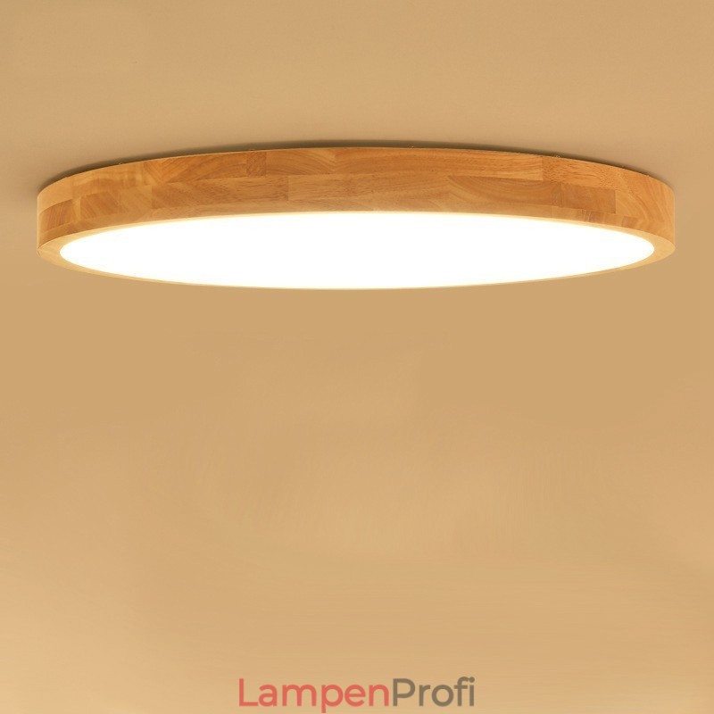 Ultradünne runde Deckenleuchte aus Holz, Deckenleuchte aus Massivholz und Acryl, nordische Lichter