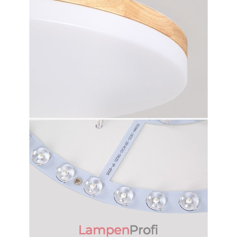 Nordische runde Deckenlampe, einfache, moderne Massivholzlampe, ultradünne Deckenlampe
