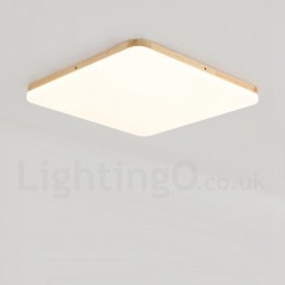 Ultradünne quadratische Deckenlampe aus Massivholz und Acryl