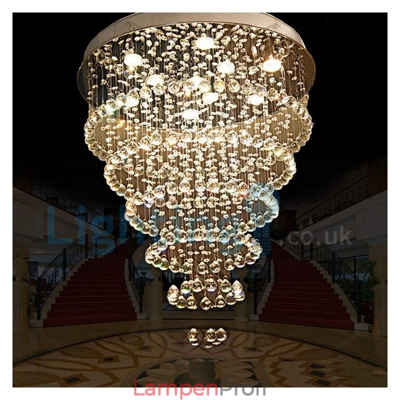 Moderne zeitgenössische Kronleuchter Unterputz Pendelleuchte Kristall Regentropfen Licht