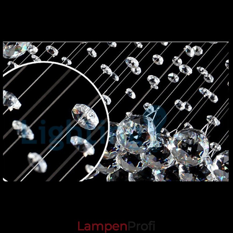 Moderne zeitgenössische Kronleuchter Unterputz Pendelleuchte Kristall Regentropfen Licht