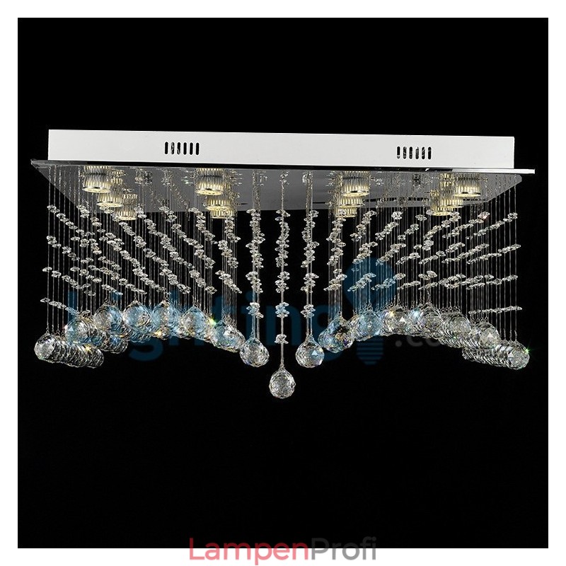 Moderne zeitgenössische Kronleuchter Unterputz Pendelleuchte Kristall Regentropfen Licht