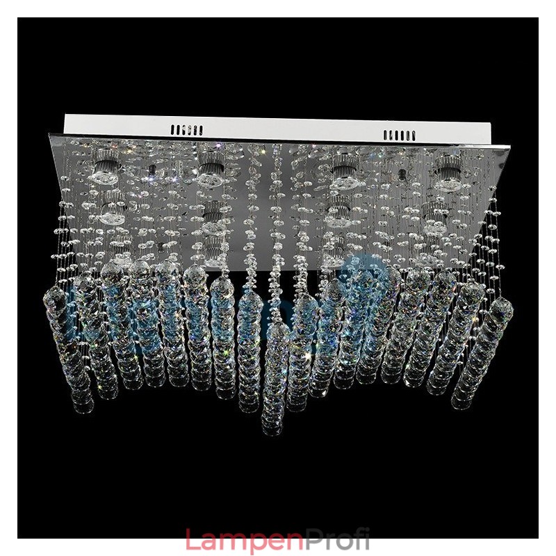 Moderne zeitgenössische Kronleuchter Unterputz Pendelleuchte Kristall Regentropfen Licht