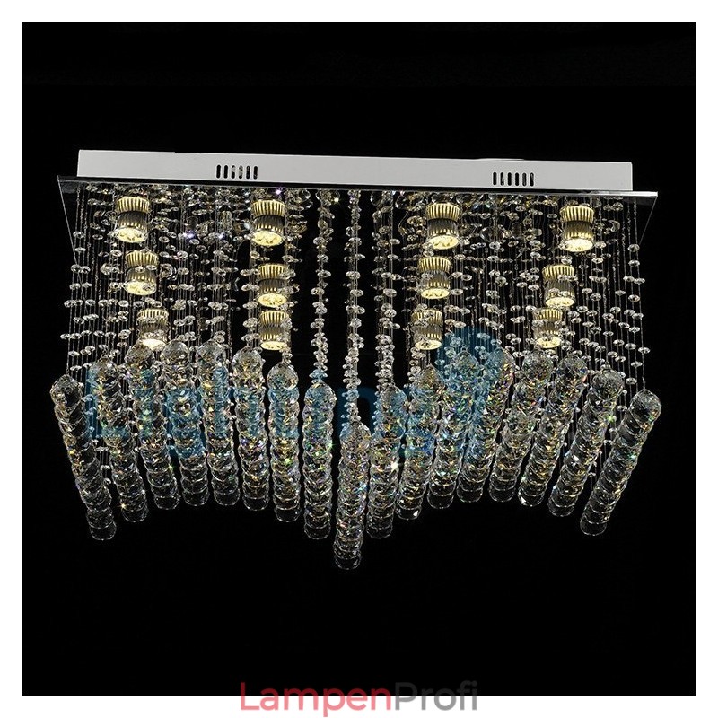Moderne zeitgenössische Kronleuchter Unterputz Pendelleuchte Kristall Regentropfen Licht