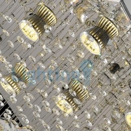 Moderne zeitgenössische Kronleuchter Unterputz Pendelleuchte Kristall Regentropfen Licht