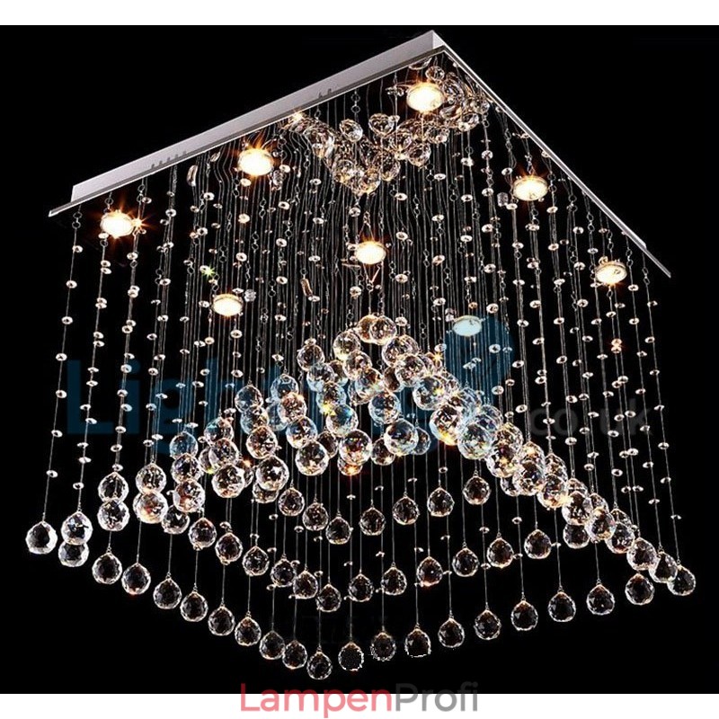 Moderne zeitgenössische Kronleuchter Unterputz Pendelleuchte Kristall Regentropfen Licht