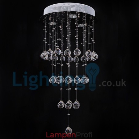 Moderne zeitgenössische Kronleuchter Unterputz Pendelleuchte Kristall Regentropfen Licht