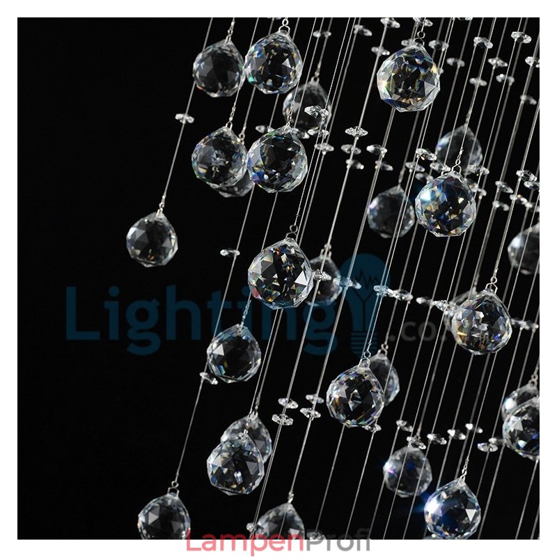 Moderne zeitgenössische Kronleuchter Unterputz Pendelleuchte Kristall Regentropfen Licht