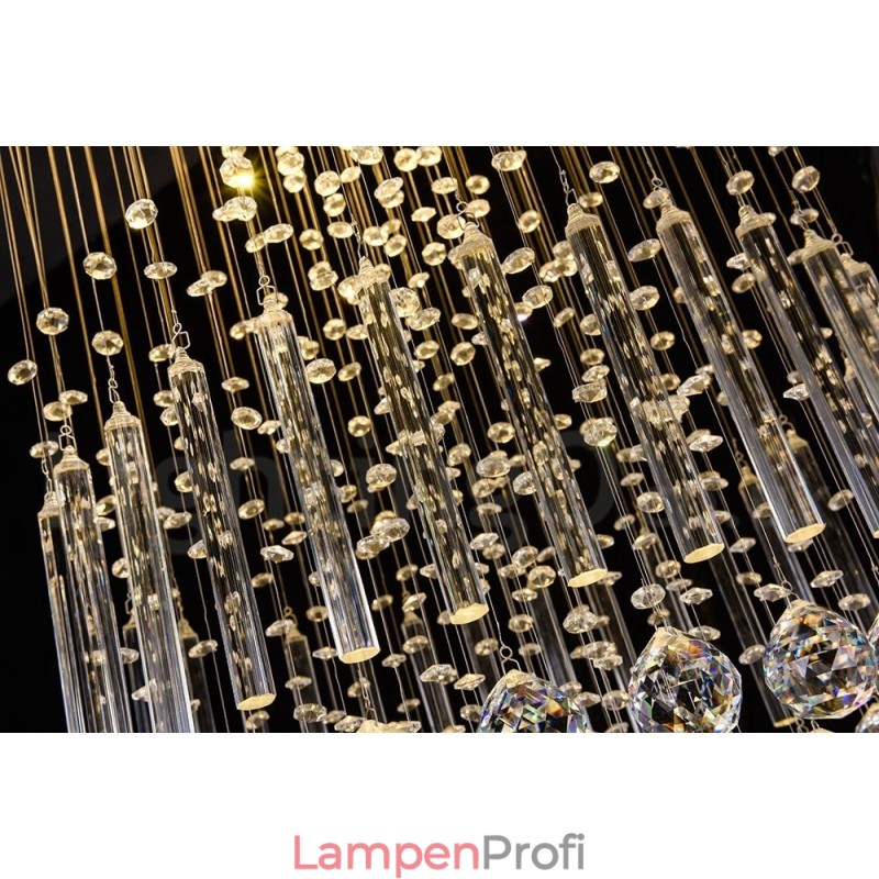 Moderne zeitgenössische Kronleuchter Unterputz Pendelleuchte Kristall Regentropfen Licht