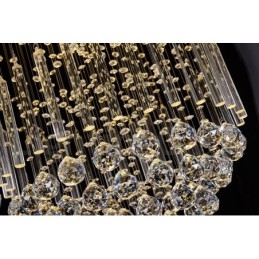 Moderne zeitgenössische Kronleuchter Unterputz Pendelleuchte Kristall Regentropfen Licht