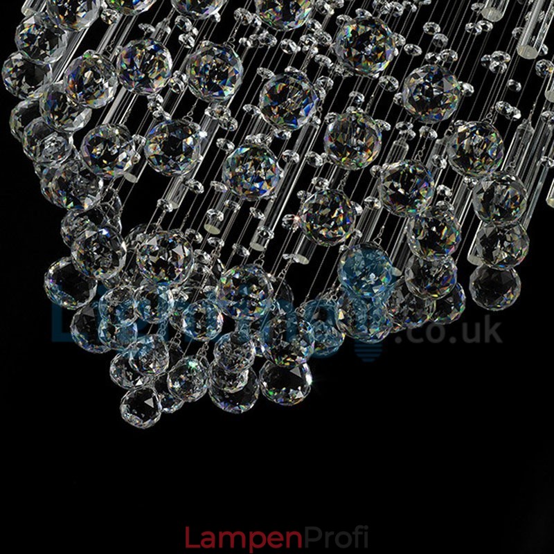 Moderne zeitgenössische Kronleuchter Unterputz Pendelleuchte Kristall Regentropfen Licht