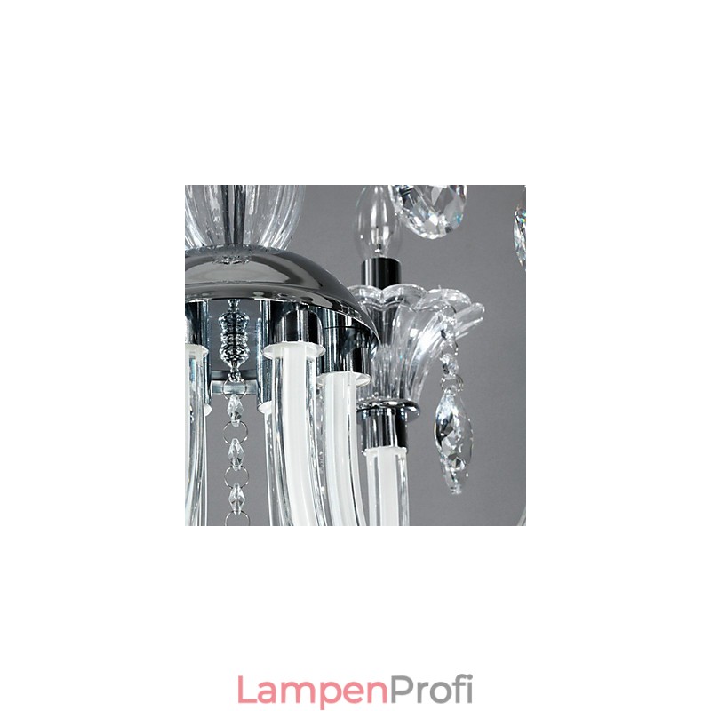 Kronleuchter im amerikanischen Stil „Lodge“ mit 6 Lichtern und Glasschirm