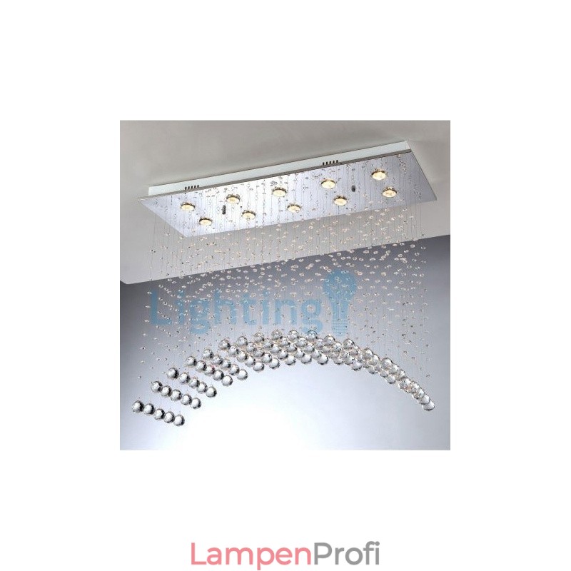 Moderne zeitgenössische Kronleuchter Unterputz Pendelleuchte Kristall Regentropfen Licht