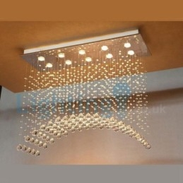 Moderne zeitgenössische Kronleuchter Unterputz Pendelleuchte Kristall Regentropfen Licht