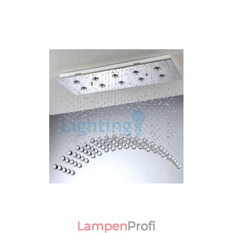 Moderne zeitgenössische Kronleuchter Unterputz Pendelleuchte Kristall Regentropfen Licht