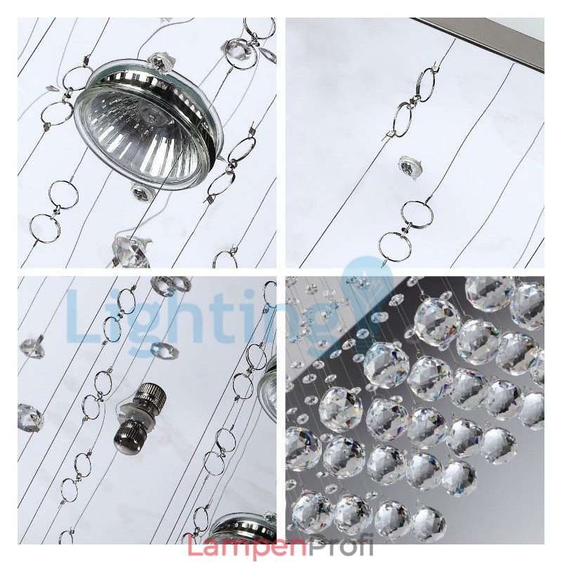 Moderne zeitgenössische Kronleuchter Unterputz Pendelleuchte Kristall Regentropfen Licht