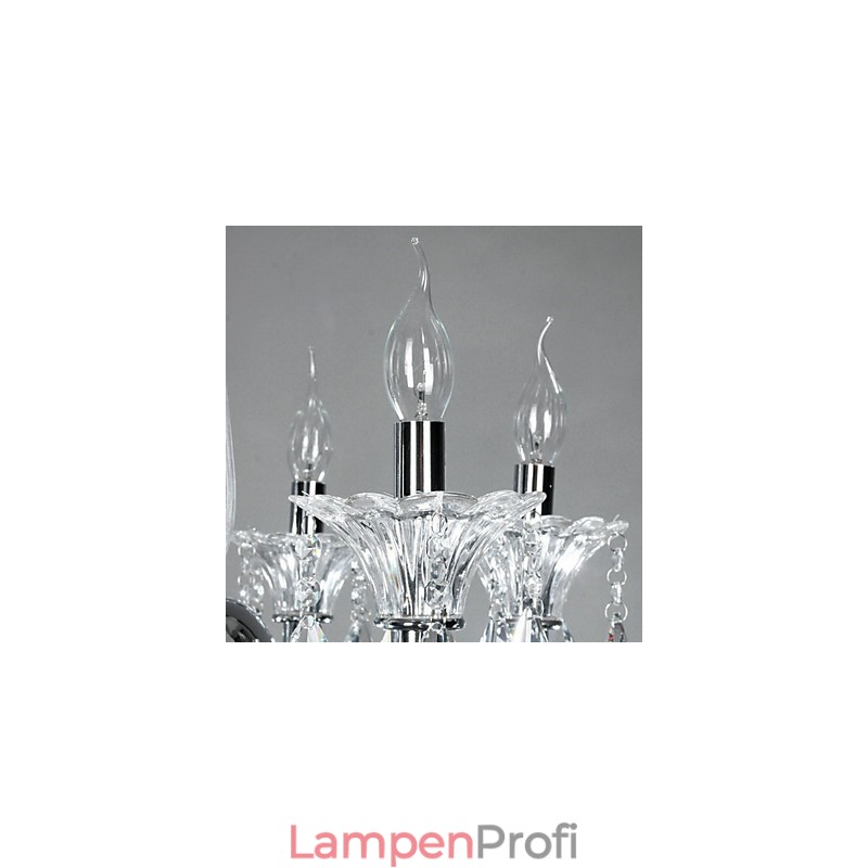 Kronleuchter im amerikanischen Stil „Lodge“ mit 6 Lichtern und Glasschirm