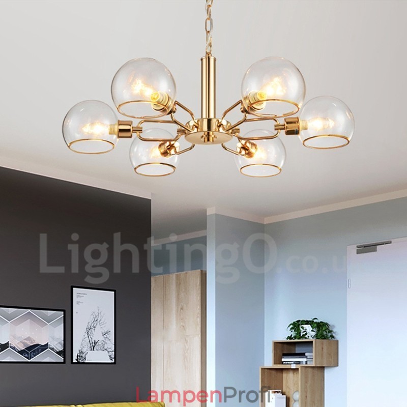 6 Lichter nordischer postmoderner kreativer magischer Glasbohnen-Kronleuchter