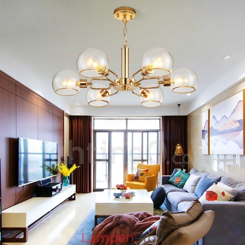 6 Lichter nordischer postmoderner kreativer magischer Glasbohnen-Kronleuchter