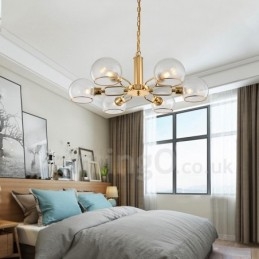 6 Lichter nordischer postmoderner kreativer magischer Glasbohnen-Kronleuchter