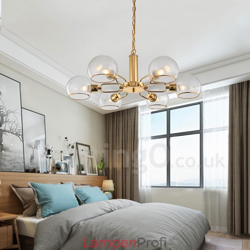 6 Lichter nordischer postmoderner kreativer magischer Glasbohnen-Kronleuchter