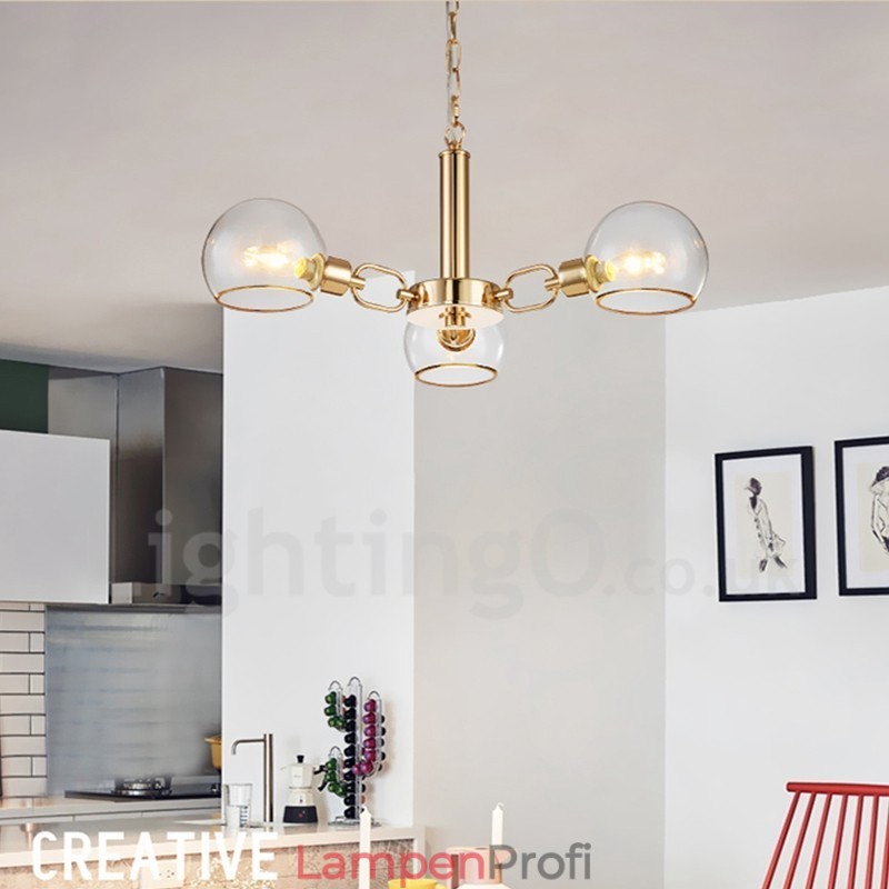 3 Lichter nordischer postmoderner kreativer magischer Glasbohnen-Kronleuchter