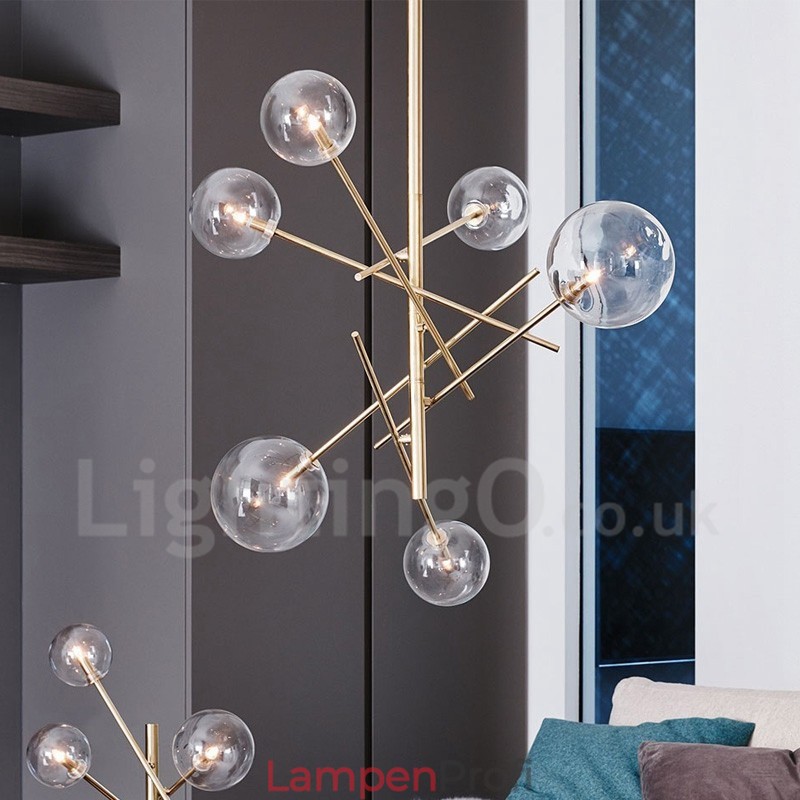 6 Lichter Nordic Lampe Kronleuchter Einfache Kreative Retro Eisen Glas Ball Magic Bean Kronleuchter